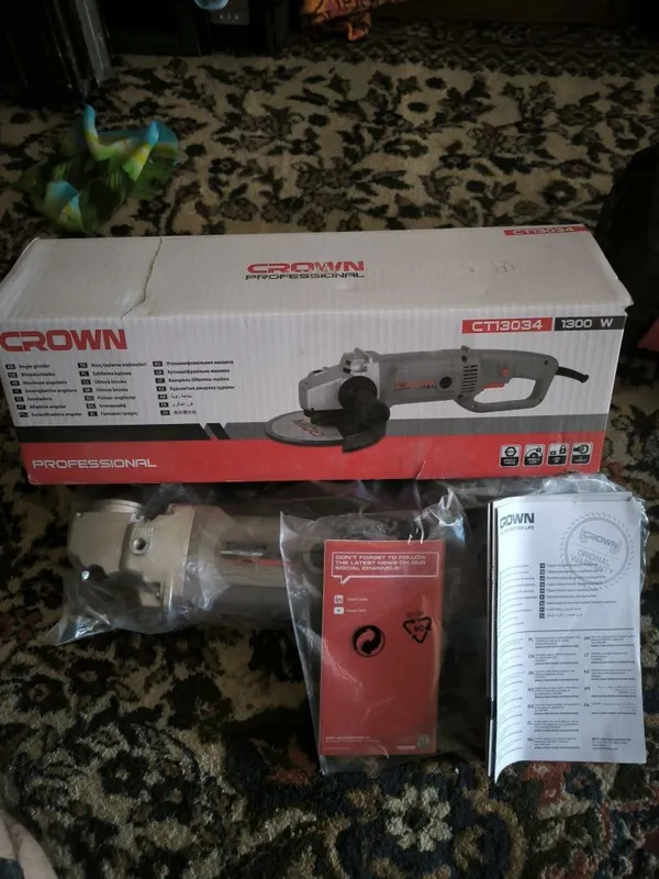 CROWN CT13034 Professional 180 mm Bolgarka – 1300W (Yangi) ORGINAL 1