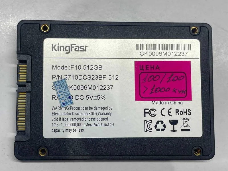 SATA SSD 512GB arzon bervoraman. xolati ideal xammasini. 100% 5