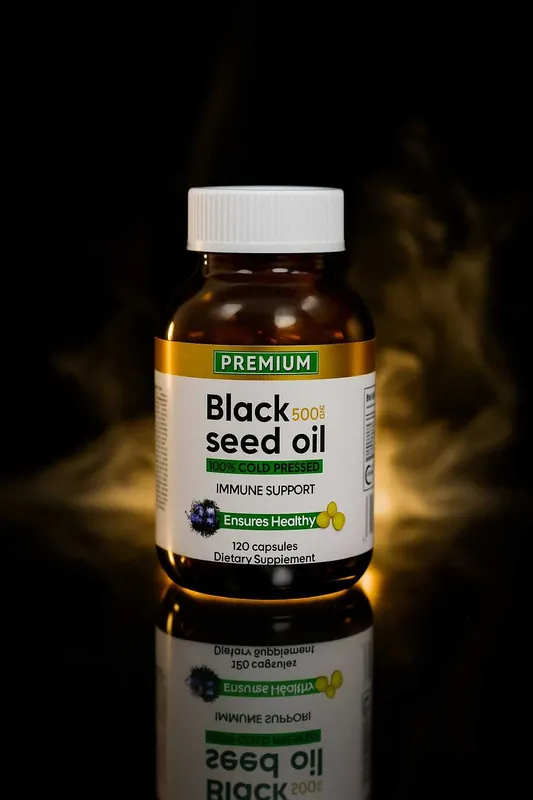 Black seed oil capsules 500мг № 120 в стеклянной банке — фото 5