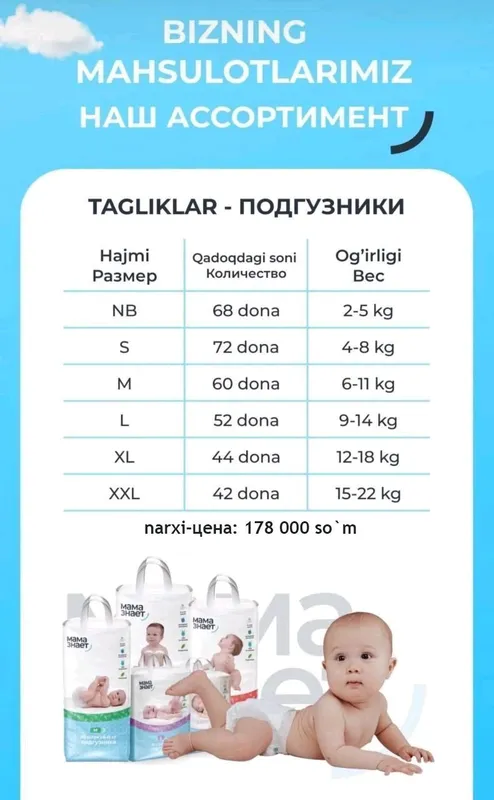 памперсы от мама знает 5