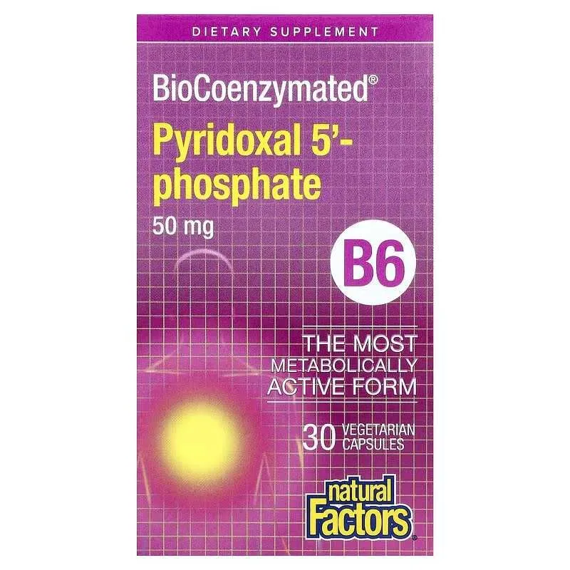 Natural Factors Pyridoxal 5-Phosphate BioCoenzymated B6, пиридоксаль 2 Natural Factors Pyridoxal 5-Phosphate BioCoenzymated B6, пиридоксаль 2