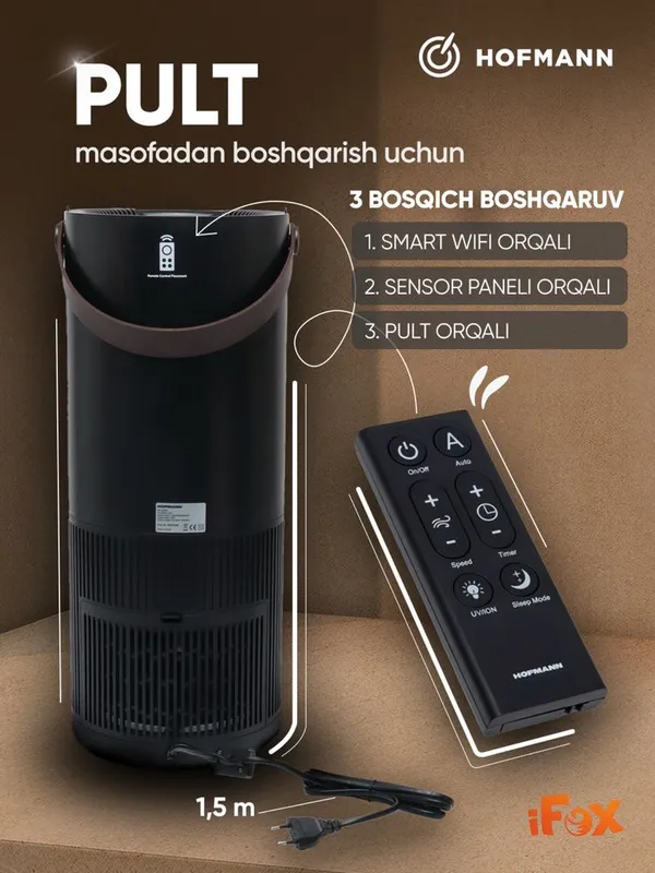 Uvlajnitel achistitel. Hoffman 2in1. Увлажнитель+ очиститель — фото 7