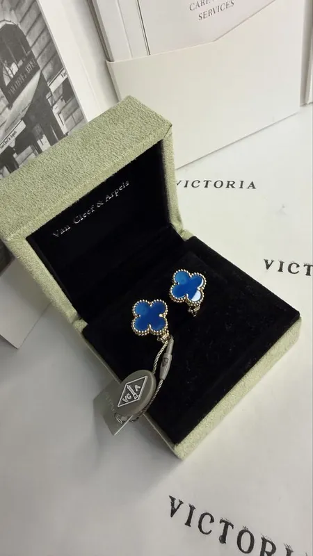 Серьги Van Cleef & Arpels Голубой агат 7 Серьги Van Cleef & Arpels Голубой агат 7