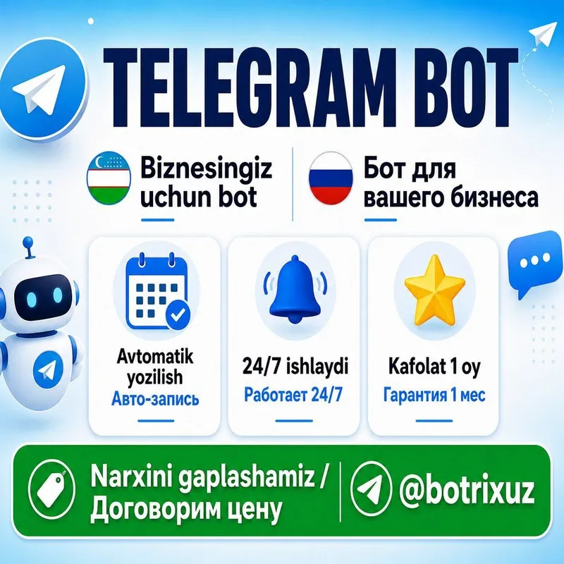 Biznesingiz uchun Telegram-bot yasab beramiz