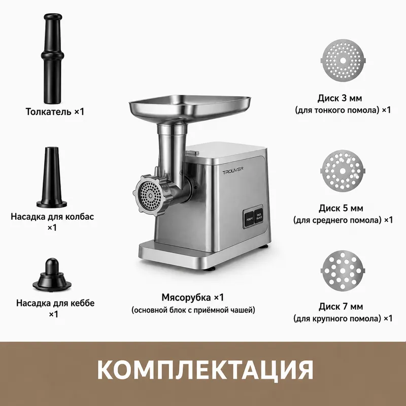 TROUVER MG10 Электрическая мясорубка 3 TROUVER MG10 Электрическая мясорубка 3
