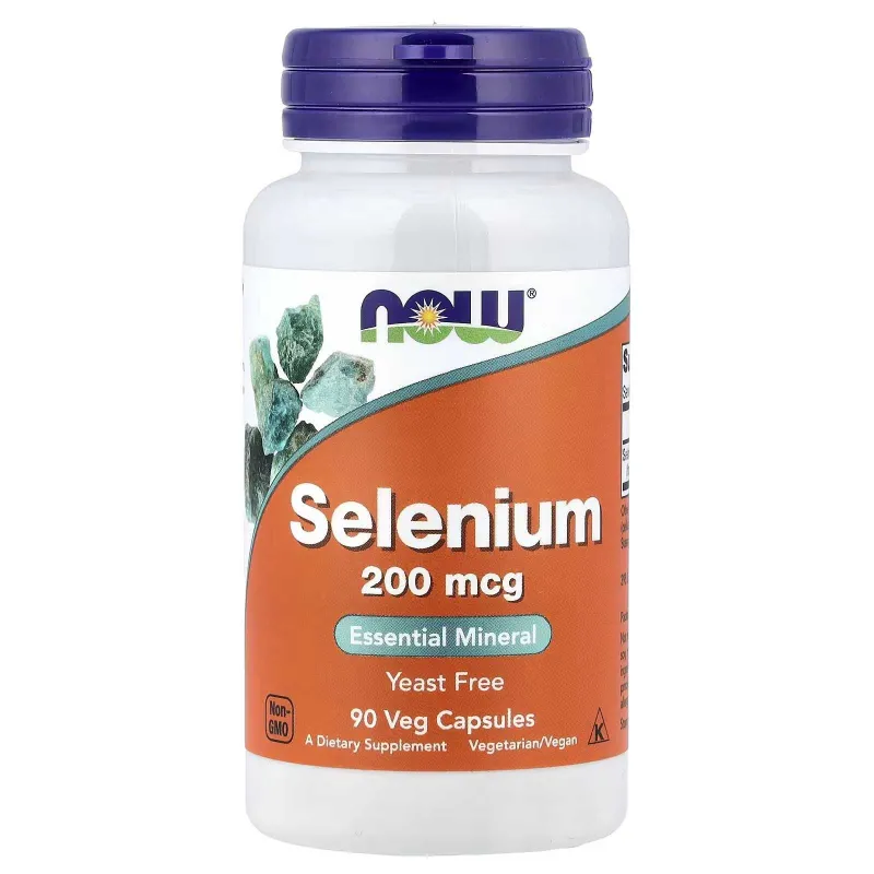 Селен 200 мкг, 90 растительных капсул NOW Selenium