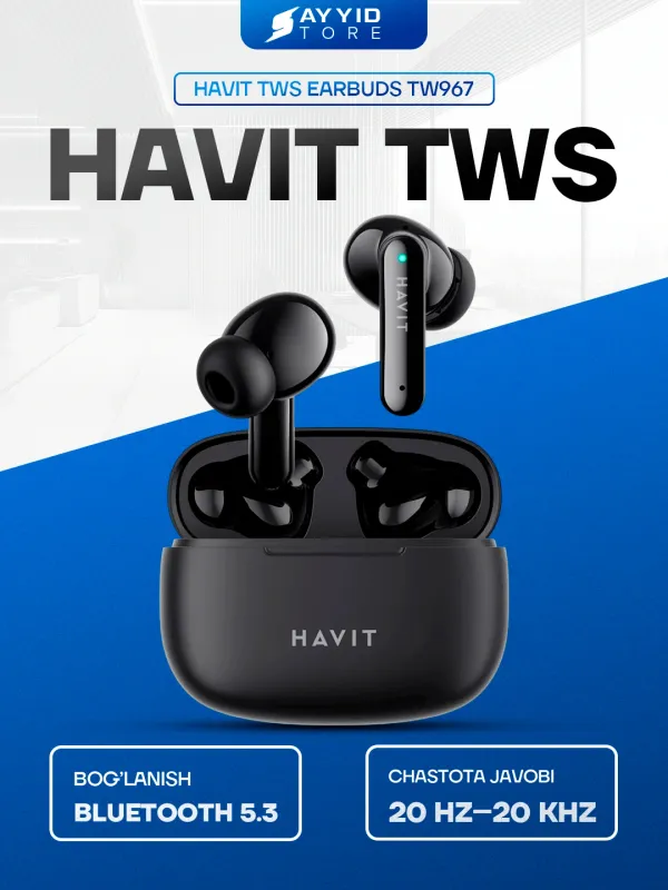 HAVIT TWS Earbuds TW967 quloqchinlari 1 HAVIT TWS Earbuds TW967 quloqchinlari 1