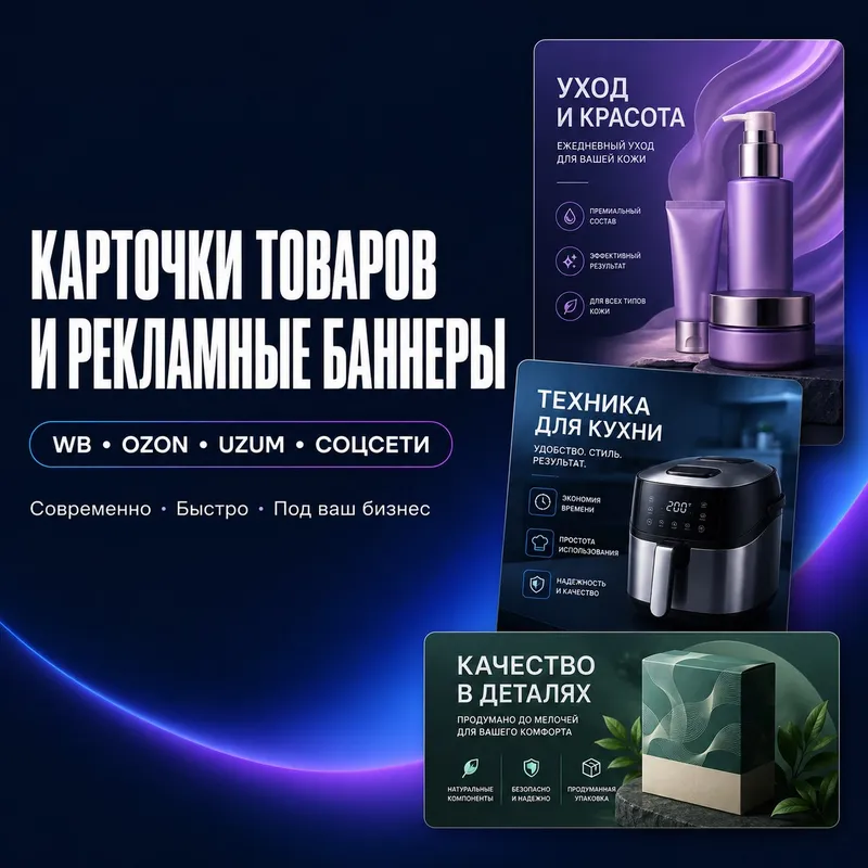 Создам карточки товаров и рекламные баннеры Создам карточки товаров и рекламные баннеры