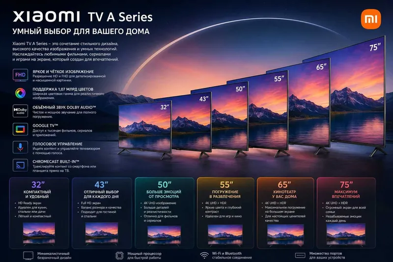 Телевизор Xiaomi TV 32/43/50/55/65 A PRO MiniLED бесплатная доставка 2
