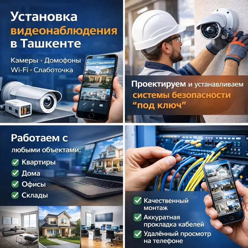Установка камер видеонаблюдения| Домофоны| Wi-Fi| Слаботочные системы