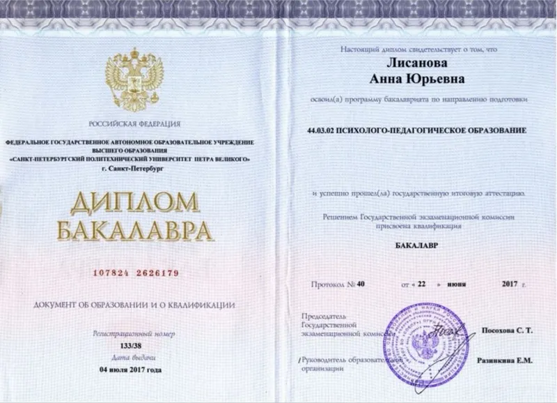 Психолог/психоаналитик (Высшее образование) 2
