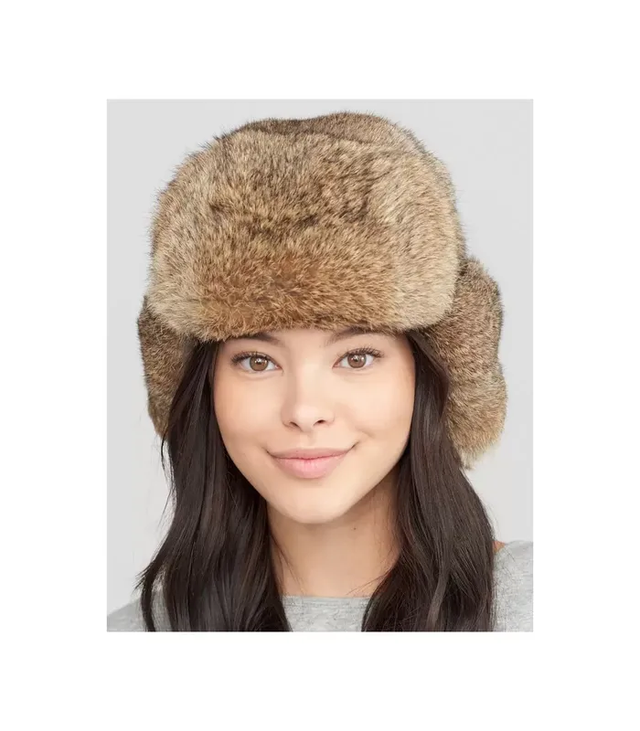 Ayollar uchun ushanka shapka, tabiiy mo‘yna 4 Ayollar uchun ushanka shapka, tabiiy mo‘yna 4