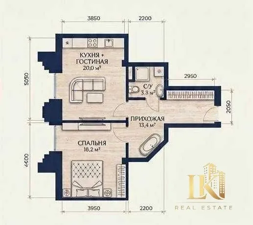 Продаётся 2-комнатная квартира в ЖК SAPPHIRE TERRACE (Мирабадский район) 2