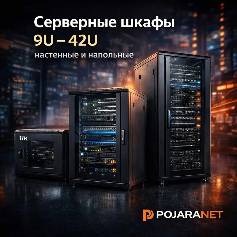 Серверные шкафы 9U – 42U | Настенные и напольные | В наличии