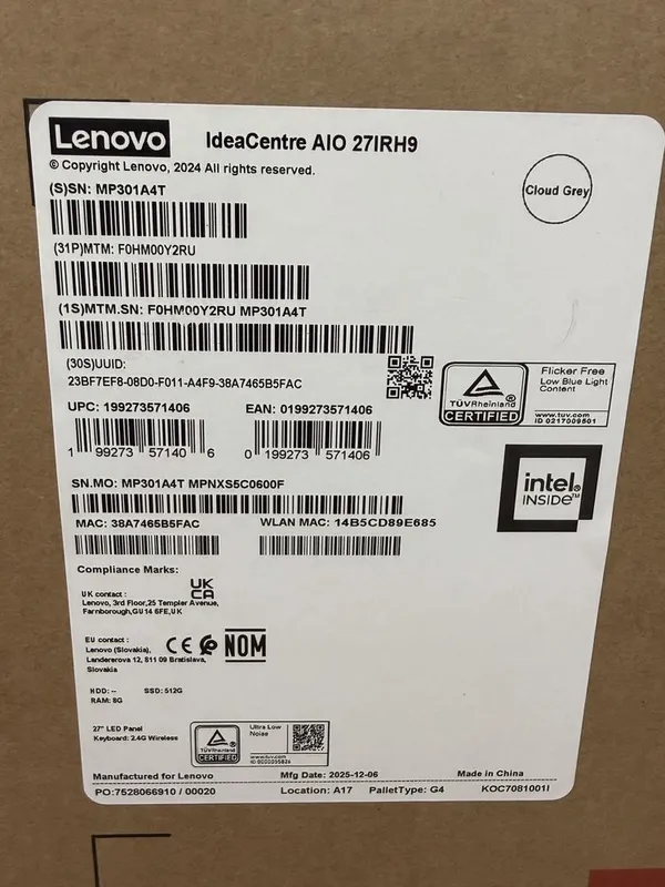 Monoblok Lenovo 27 6 месяц garantiya 2