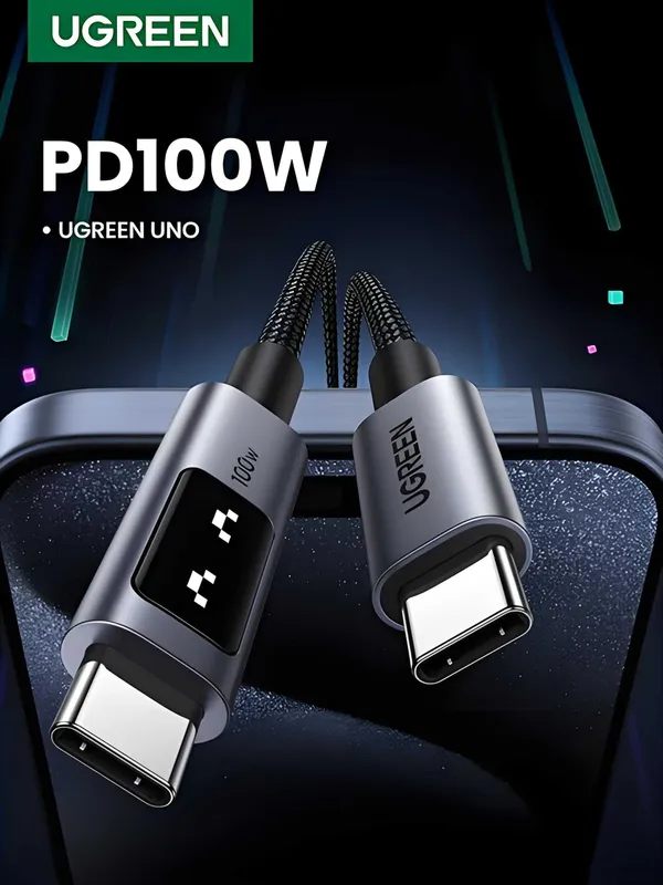 UGREEN UNO L509 Кабель USB-C to USB-C с LED-дисплеем for iPhone 16 17