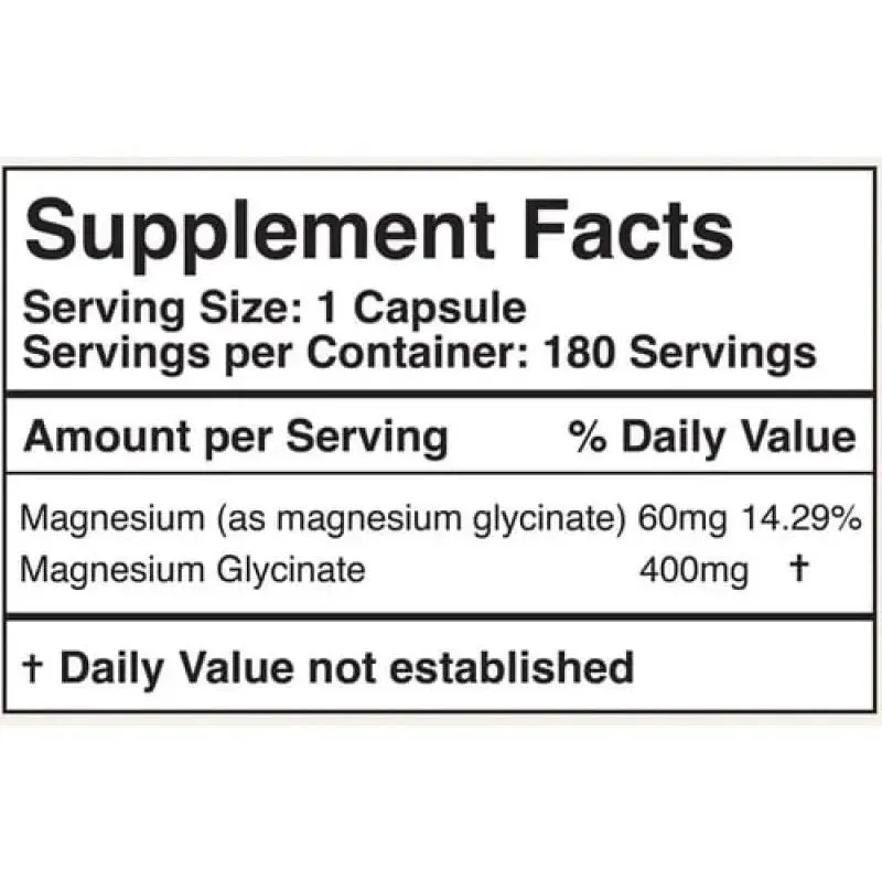 Double Wood Magnesium Glycinate 400 mg (180 Veggie Capsules) — фото 1