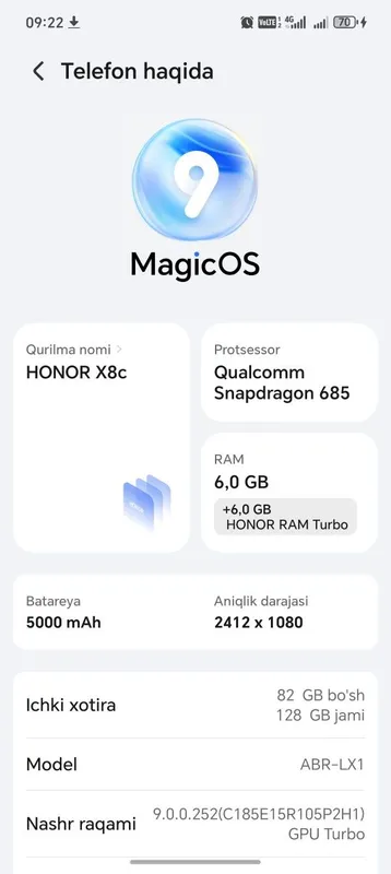 Honor X8c sotiladi, srochna 5 Honor X8c sotiladi, srochna 5