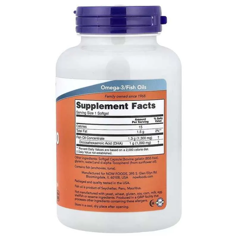 NOW Foods DHA-500 DHA-1000 omega — фото 5