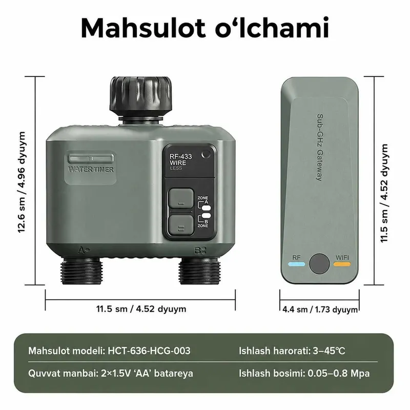 Wi-Fi boshqaruviga ega aqlli sug'orish taymeri, sug'orish dasturchisi — фото 5