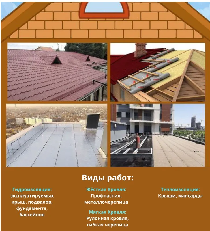 Ремонт кровли.Террасы.Гидроизоляция.Теплоизоляция.