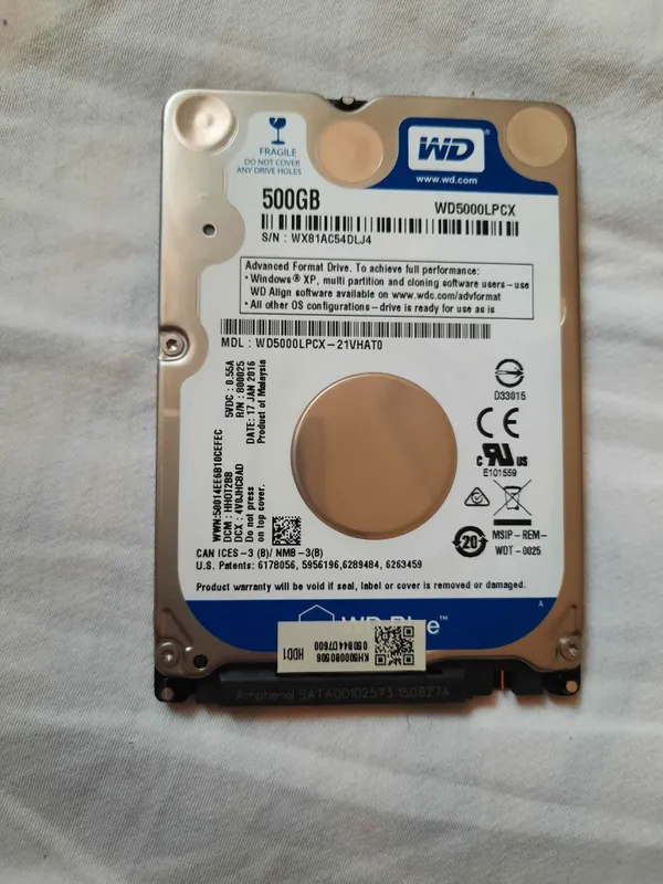 HDD хард диск 500GB для Ноутбука WD5000LPCX — фото 2