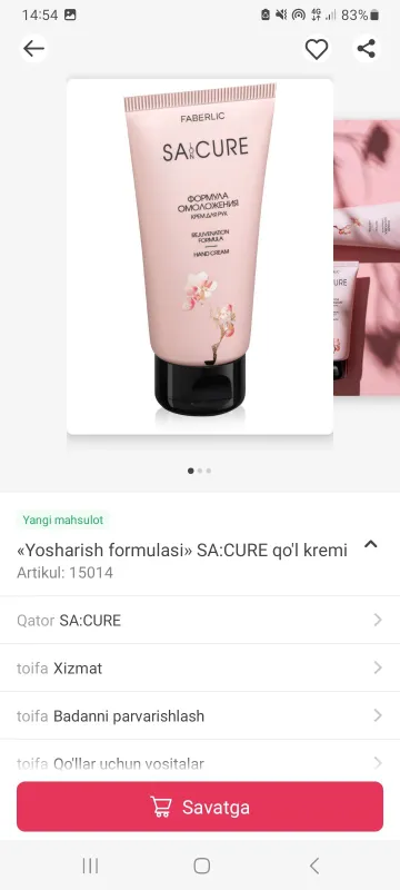 nozik qòllar uchun krem