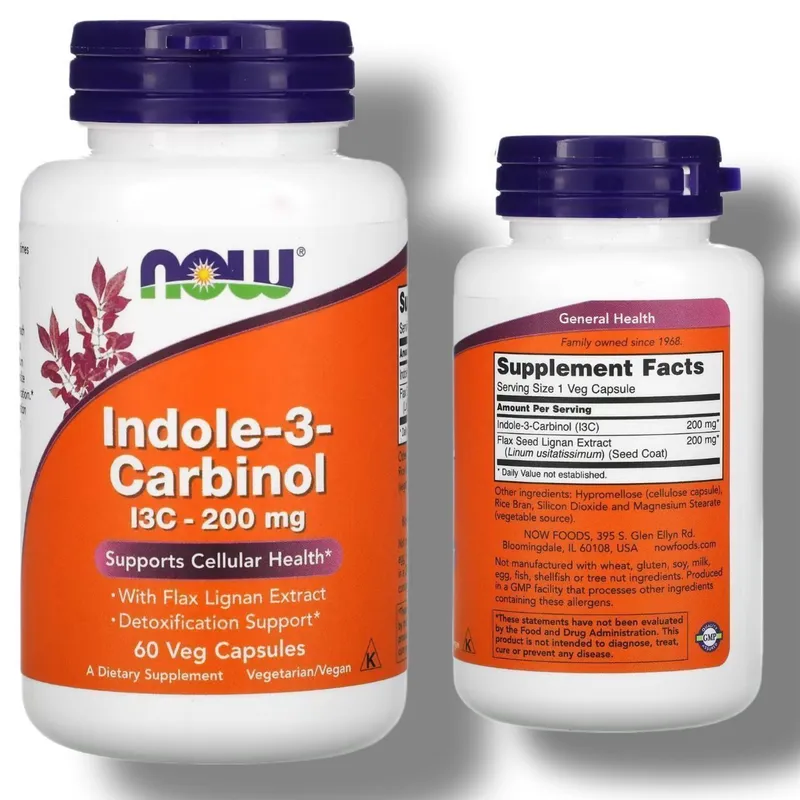 Indole-3-Carbinol- Индол-3-карбинол.200 мг.60 растительных капсул — фото 1
