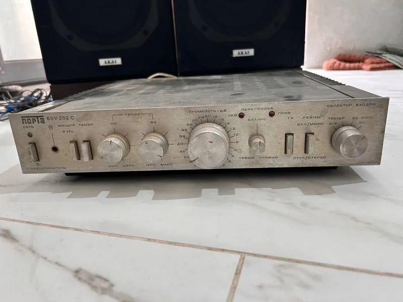 Напольные колонки AKAI + Усилитель ЛОРТА 50У-202С — фото 2