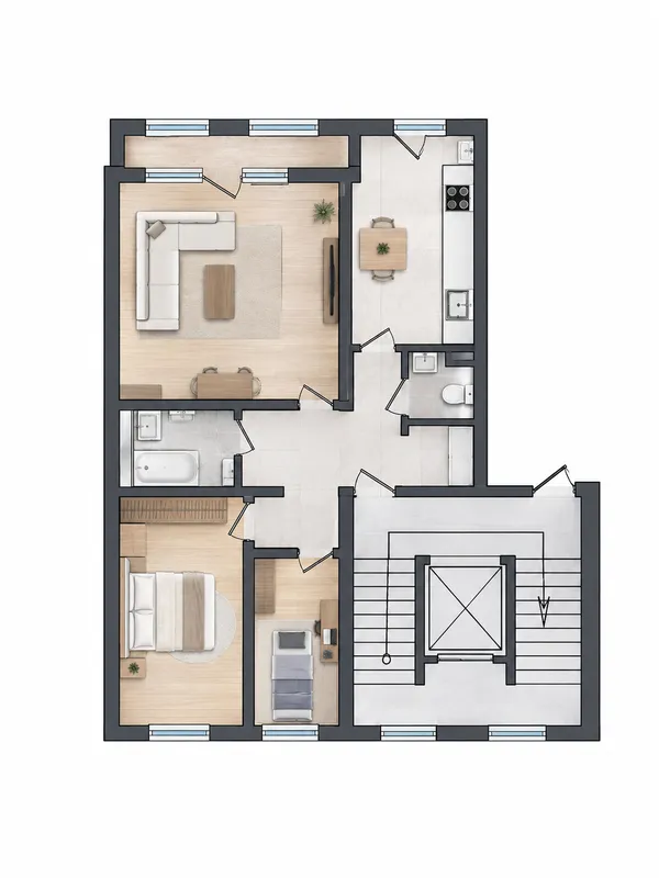 3-комн. квартира 68.3 м² на 1/9 этаже 10 3-комн. квартира 68.3 м² на 1/9 этаже 10