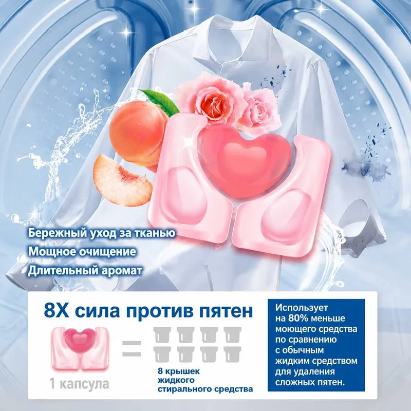 Капсулы BLOOM WASH 3 in 1 средство для стирке всех типов тканей — фото 1