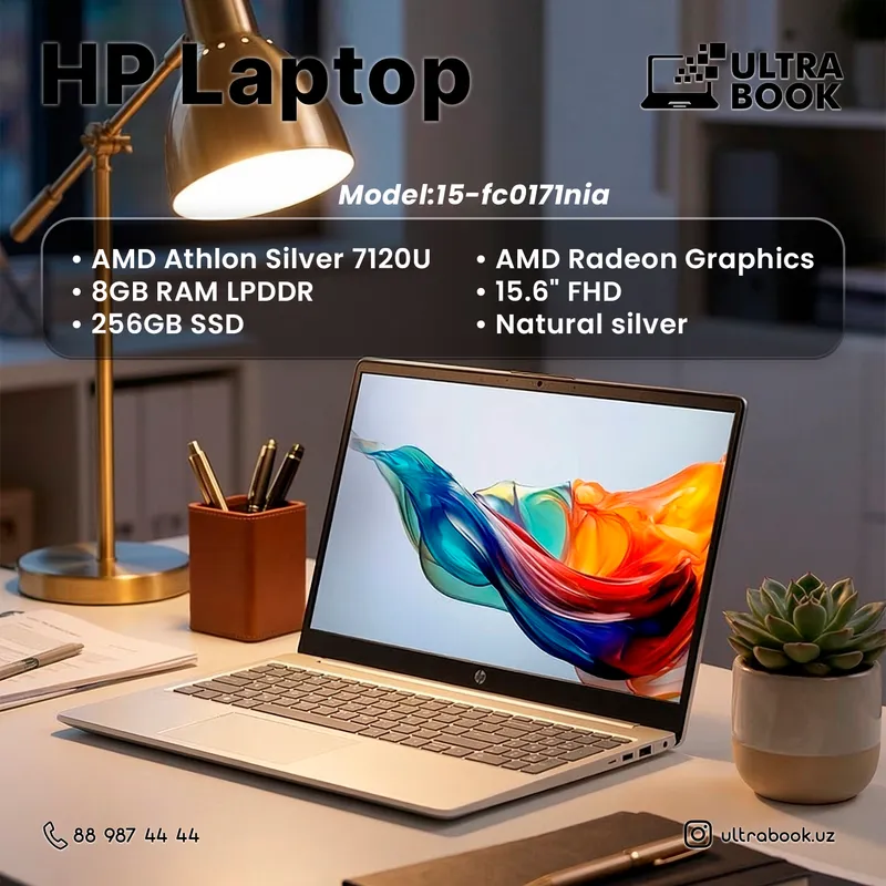 Hp Laptop 15 Athlon 7120U/8GB DDR5/256GB SSD/15.6 Hp Laptop 15 Athlon 7120U/8GB DDR5/256GB SSD/15.6