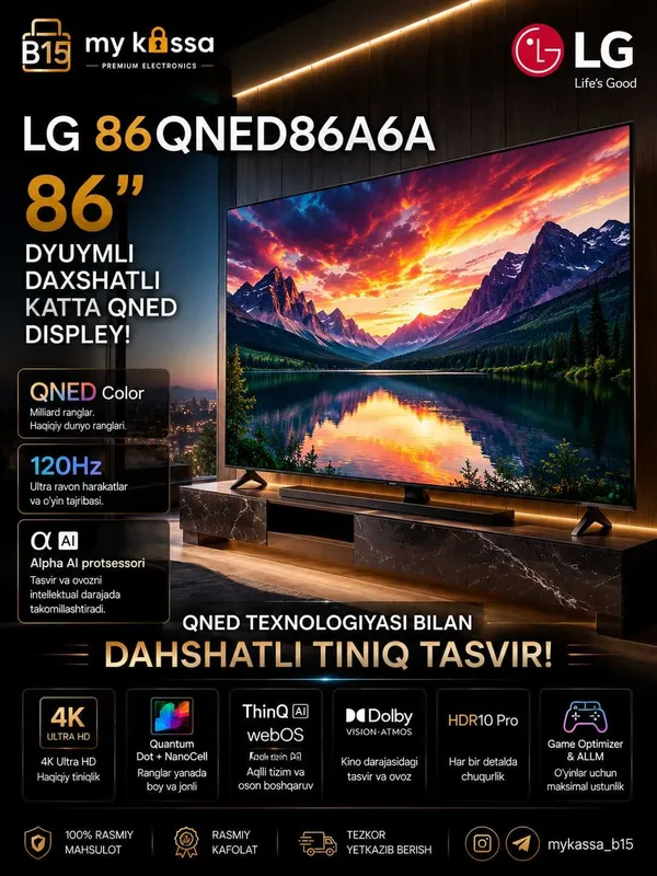 LG 86QNED86A6A / Dastavka / New