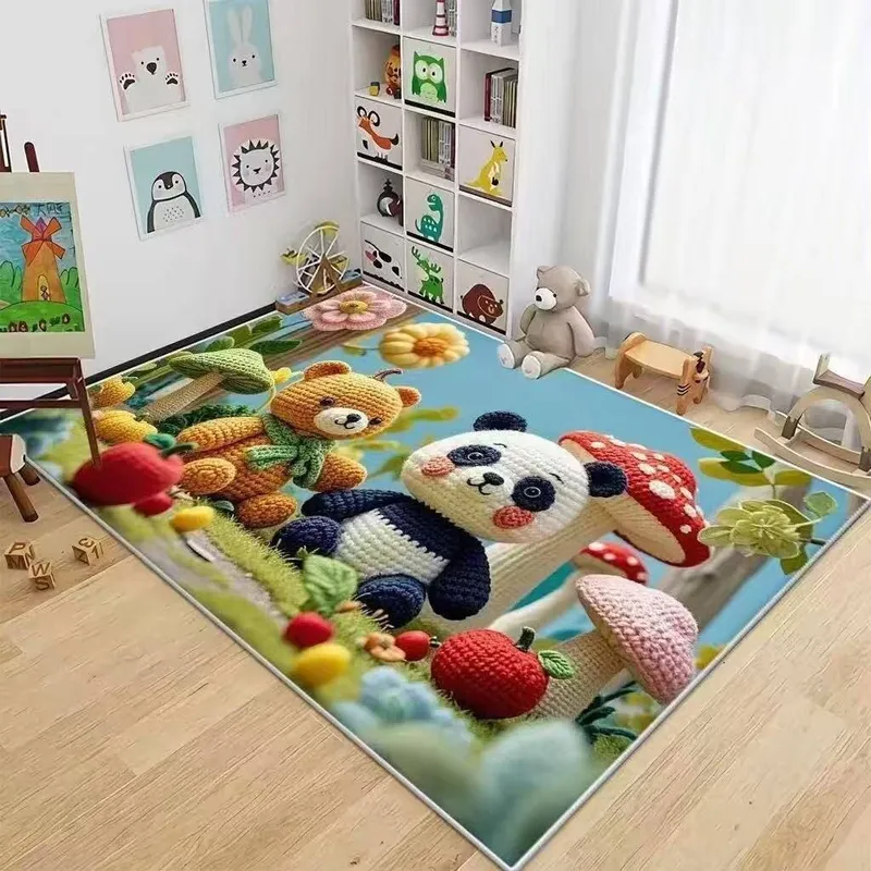Коврик детский игровой с 3D рисунком Зайчик и Мишк