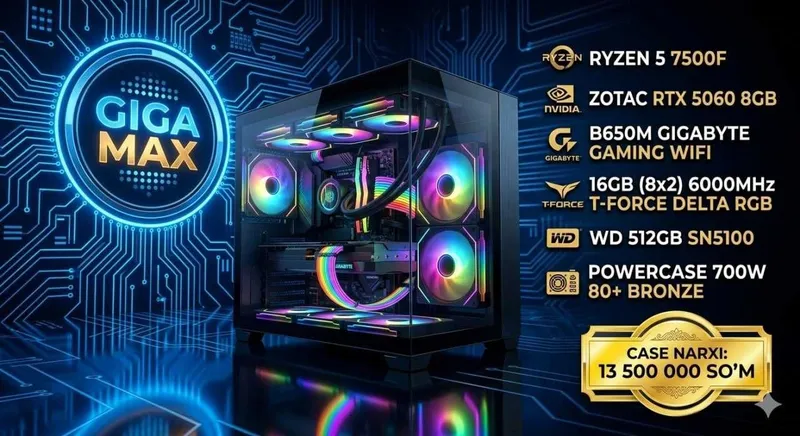 Gaming PC Ryzen 5 7500F / RTX 5060 / 16/512 Gaming PC Ryzen 5 7500F / RTX 5060 / 16/512