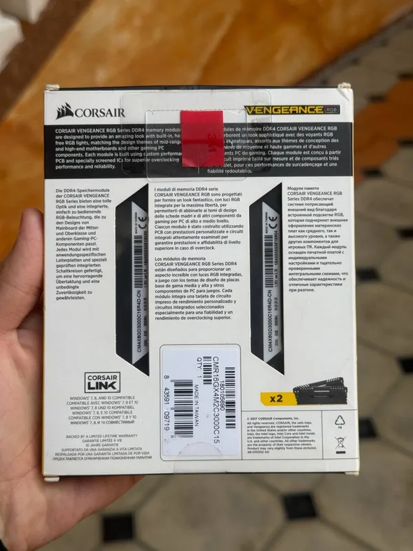 ddr4 ozu ram Corsair Vengeance RGB 8Gbx2 16Gb 3000Mhz Cl16 Radiator — фото 3