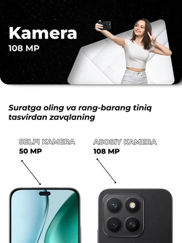 Смартфон Honor X8c 8/128GB Midnight Black 8 Смартфон Honor X8c 8/128GB Midnight Black 8