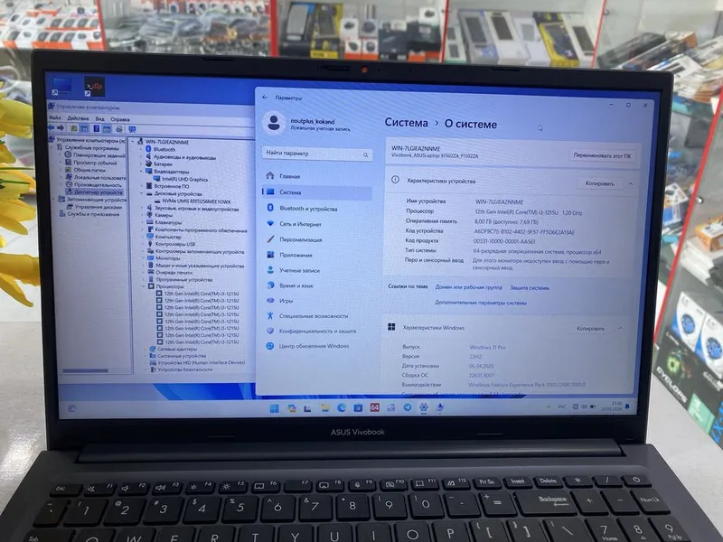 Asus vivobook core i3-12avlod 8/256ssd holati ideal — фото 5