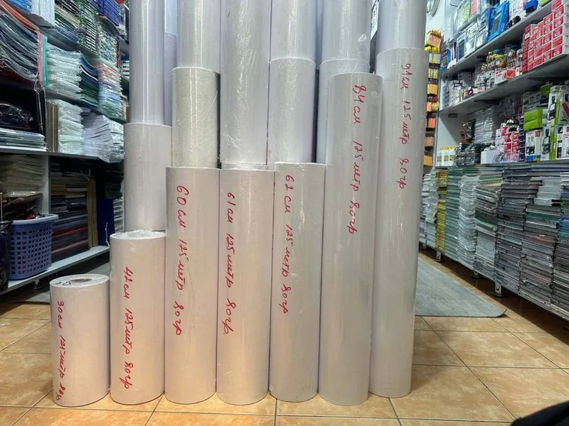 Бумага для плоттера. Рулон бумага. 80гр.45.000 сум за кг 1