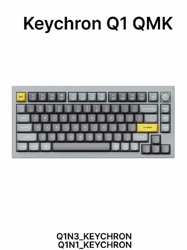 Игровая механическая клавиатура Keychron Q1 (QMK/VIA), HotSwap, RGB, с ручкой (Knob), Space Gray, проводная — фото 2