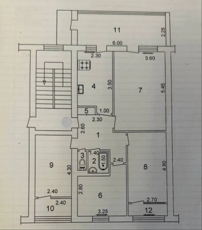 Просторная 4-комнатная квартира, 84 м², без ремонта