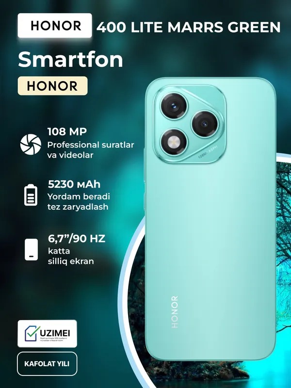 Смартфон Honor 400 Lite, 8/256 GB, 5230 mAh, 6,7", Marrs Green — фото 5
