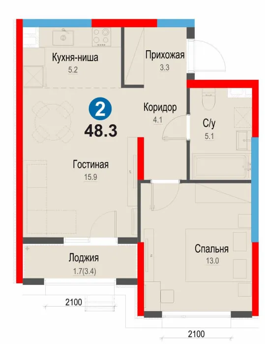 Yashnobod tuman 2-xonali Boshlang‘ich bilan 158mln