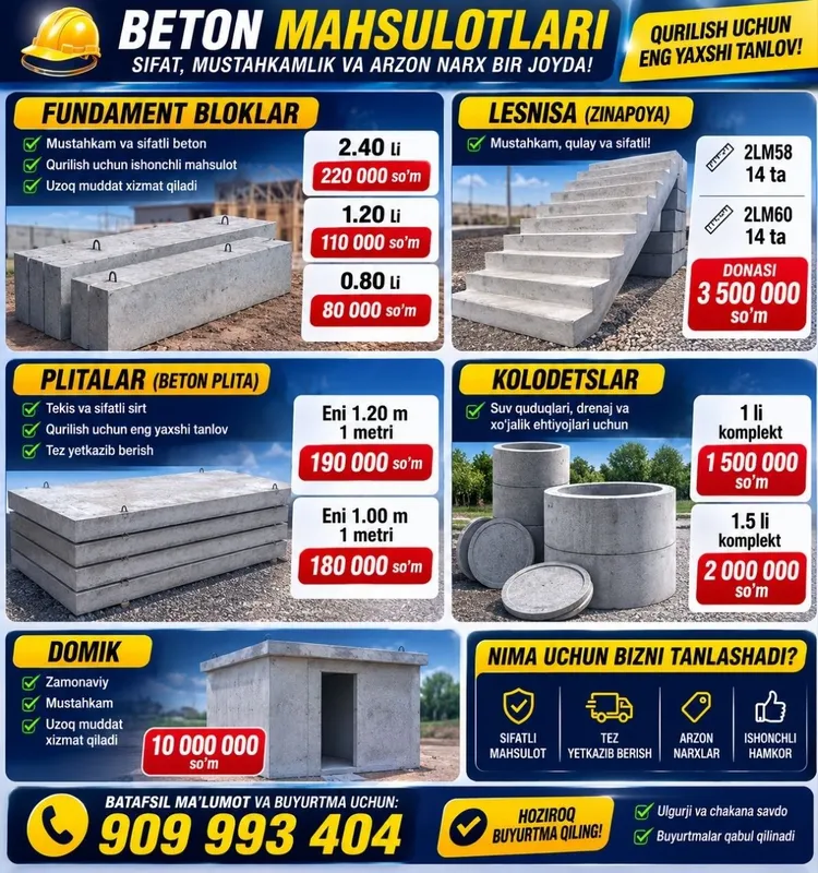 Beton mahsulotlari 1 Beton mahsulotlari 1