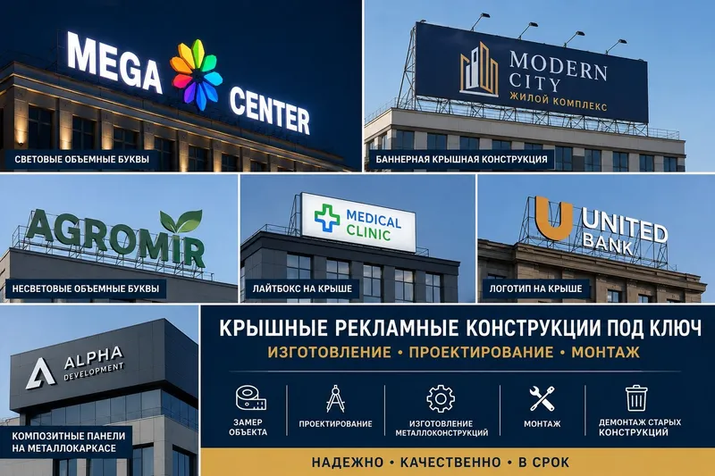 Изготовление и монтаж крышных конструкций