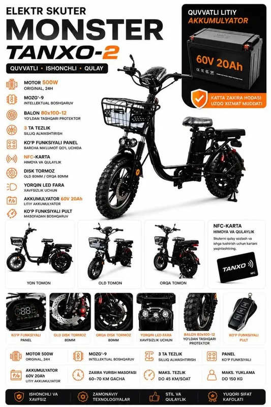 MONSTER TANXO-2 —Bobo Motors Skuter 2 MONSTER TANXO-2 —Bobo Motors Skuter 2