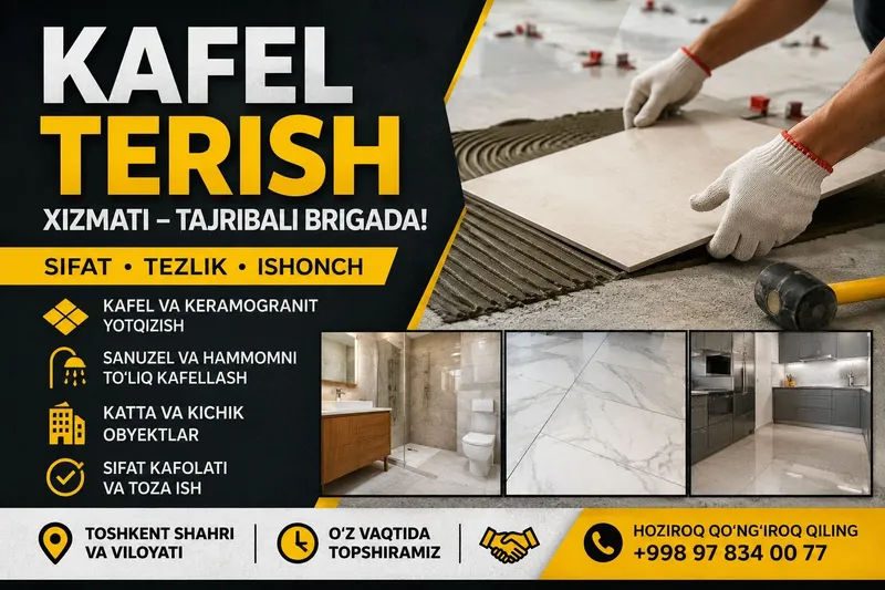 Kafel terish xizmati toshkent Uy, kvartira, ofi Uy, kva Kafel terish xizmati toshkent Uy, kvartira, ofi Uy, kva