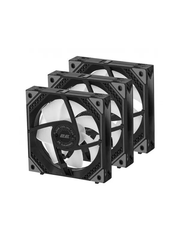 Вентиляторы 2E Gaming Air Cool Magic Mirror, ARGB, 120mm, 3шт, черная зеркальная рамка — фото 7