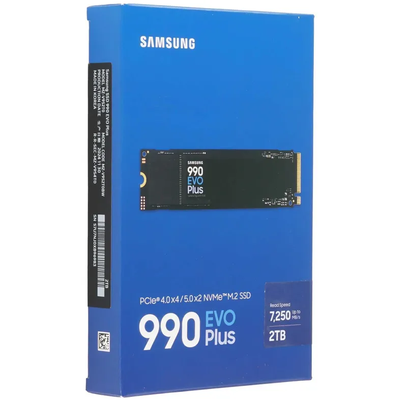 - Твердотельный накопитель SSD M.2 2TB Samsung 990 EVO Plus NVMe PCIe 3