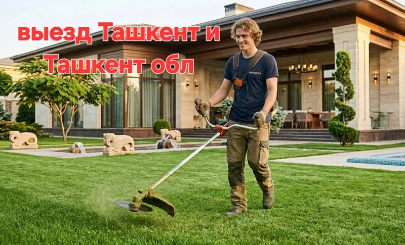 Покос травы. Стрижка Газон. Садовые работы